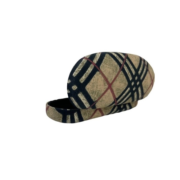 Burberry Sunglasses Eye Glasses Clam Shell Hard Case Nova Check Made in Italy - Picture 15 of 15